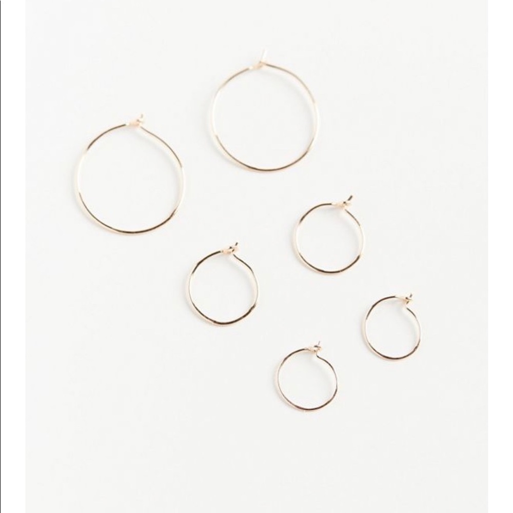 Urban brass wire hoop earring set